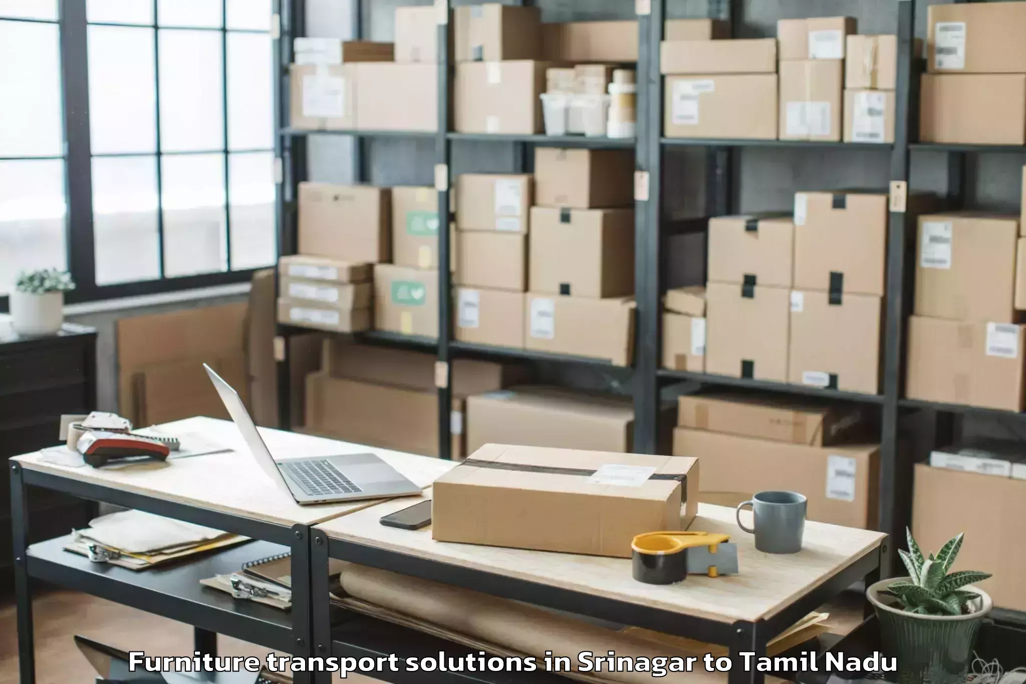 Easy Srinagar to Thirukkuvalai Furniture Transport Solutions Booking